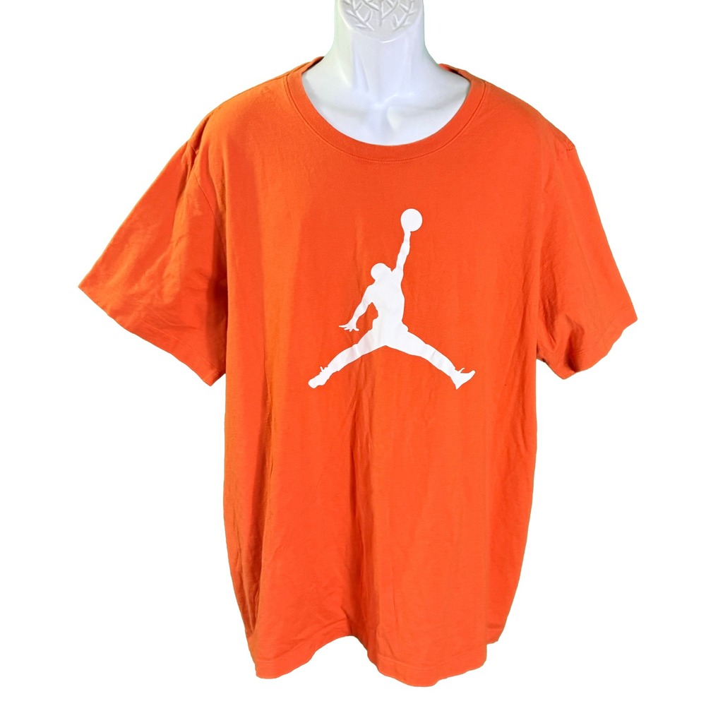 Jordan T-Shirt Mens XXL Orange Jumpman Logo Short Sleeve Standard Fit Tee